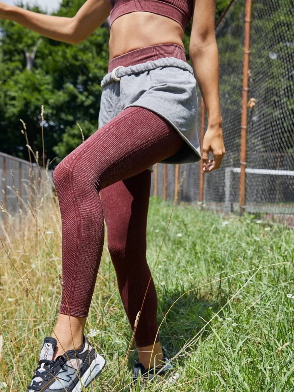 OFFLINE Aerie Royal Berry Seamless High Waisted Textured Moto Leggings